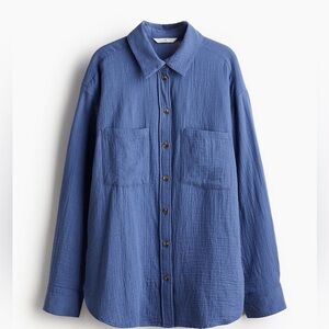 H&M Blue Linen Button Up